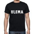 ulema Men's Short Sleeve Round Neck T-shirt , 5 letters Black , word 00006