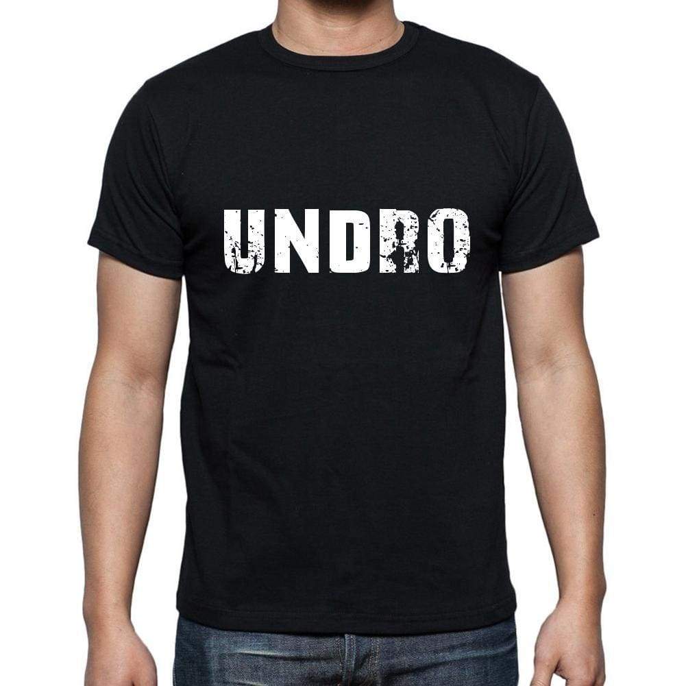 Undro Mens Short Sleeve Round Neck T-Shirt 5 Letters Black Word 00006 - Casual