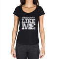 UNHAPPY, Like me, Black, Women's Short Sleeve Round Neck T-shirt