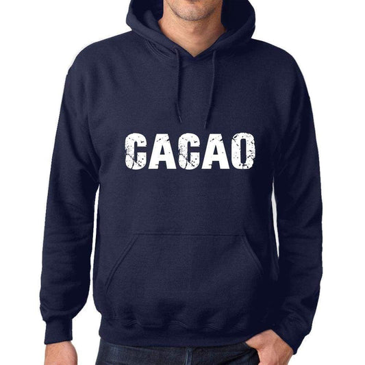 Unisex Printed Graphic Cotton Hoodie Popular Words Cacao French Navy - French Navy / Xs / Cotton - Hoodies