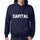 Unisex Printed Graphic Cotton Hoodie Popular Words Capital French Navy - French Navy / Xs / Cotton - Hoodies