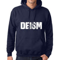 Unisex Printed Graphic Cotton Hoodie Popular Words DEISM French Navy