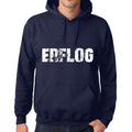 Unisex Printed Graphic Cotton Hoodie Popular Words ERFLOG French Navy