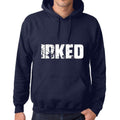 Unisex Printed Graphic Cotton Hoodie Popular Words IRKED French Navy