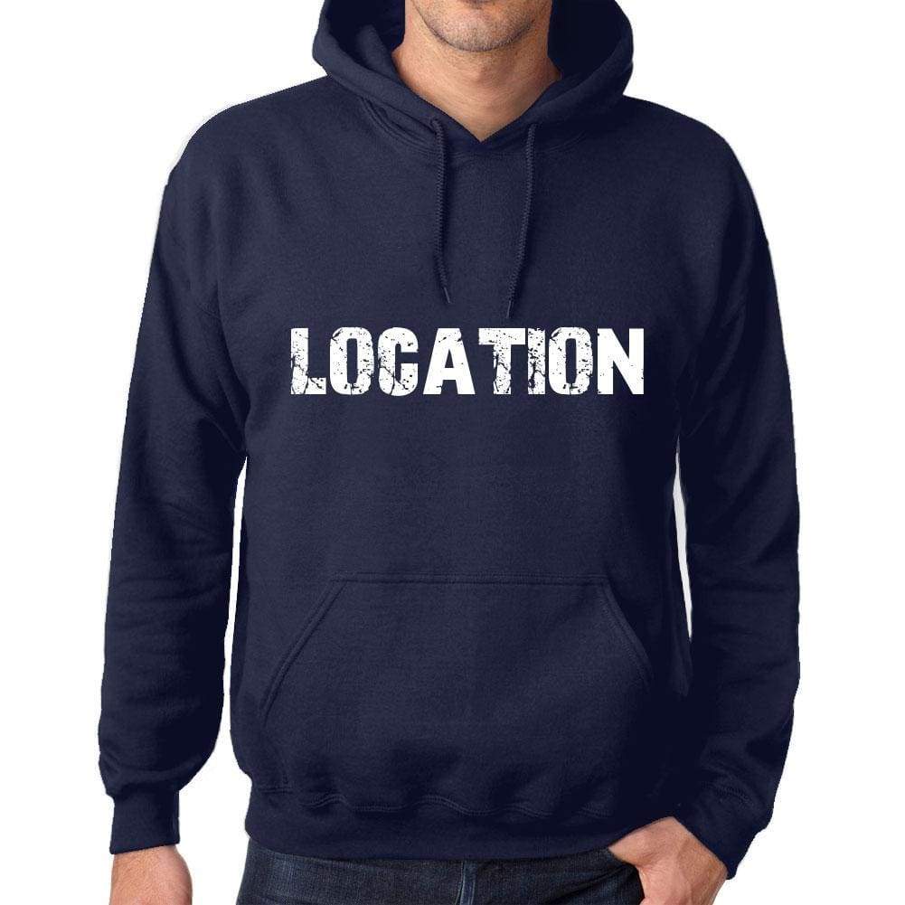 Unisex Printed Graphic Cotton Hoodie Popular Words Location French Navy - French Navy / Xs / Cotton - Hoodies