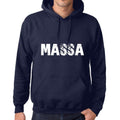 Unisex Printed Graphic Cotton Hoodie Popular Words MASSA French Navy
