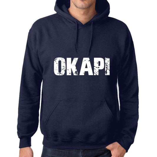 Unisex Printed Graphic Cotton Hoodie Popular Words Okapi French Navy - French Navy / Xs / Cotton - Hoodies