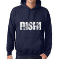 Unisex Printed Graphic Cotton Hoodie Popular Words RISHI French Navy