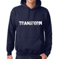 Unisex Printed Graphic Cotton Hoodie Popular Words Transform French Navy - French Navy / Xs / Cotton - Hoodies