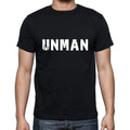unman Men's Short Sleeve Round Neck T-shirt , 5 letters Black , word 00006