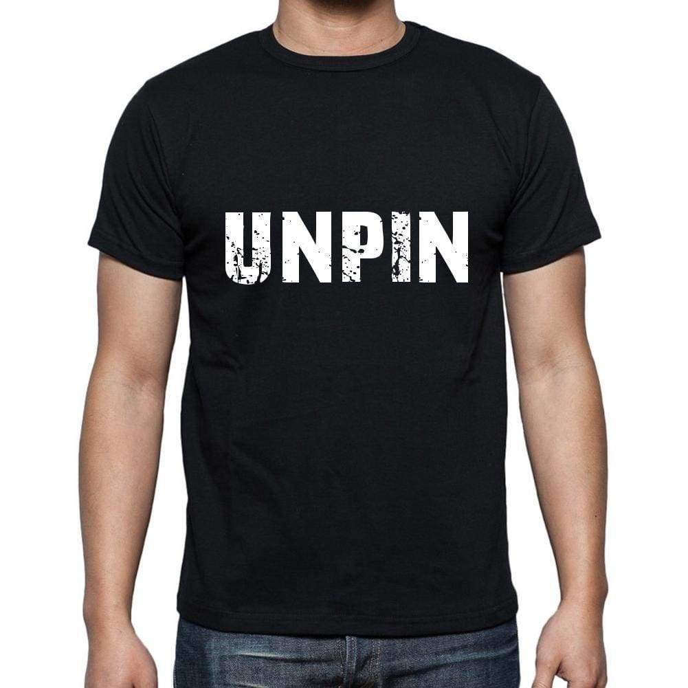 Unpin Mens Short Sleeve Round Neck T-Shirt 5 Letters Black Word 00006 - Casual