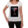 USA Weißkopfseeadler 2 Damen Kurzarm-Rundhals-T-Shirt 00111