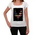 USA Weißkopfseeadler Damen Kurzarm-Rundhals-T-Shirt 00111