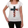 USA cross TWomen's Short Sleeve Round Neck T-shirt 00111