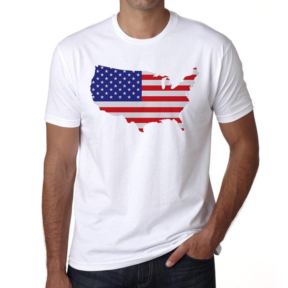 Usa Flag Mens Short Sleeve Round Neck T-Shirt