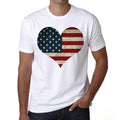 USA heart Men's Short Sleeve Round Neck T-shirt