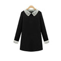 USA SIZE Europe and the United States large size women's doll collar loose long-sleeved dress