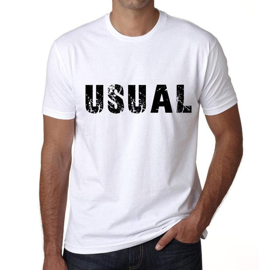 Usual Mens T Shirt White Birthday Gift 00552 - White / Xs - Casual
