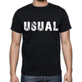 usual , white letters, Men's Short Sleeve Round Neck T-shirt 00007