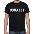 usually , white letters, Men's Short Sleeve Round Neck T-shirt 00007