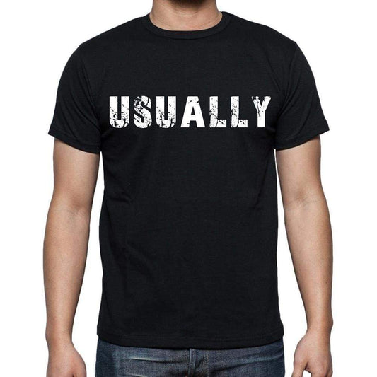 Usually White Letters Mens Short Sleeve Round Neck T-Shirt 00007