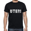 uteri Men's Short Sleeve Round Neck T-shirt , 5 letters Black , word 00006