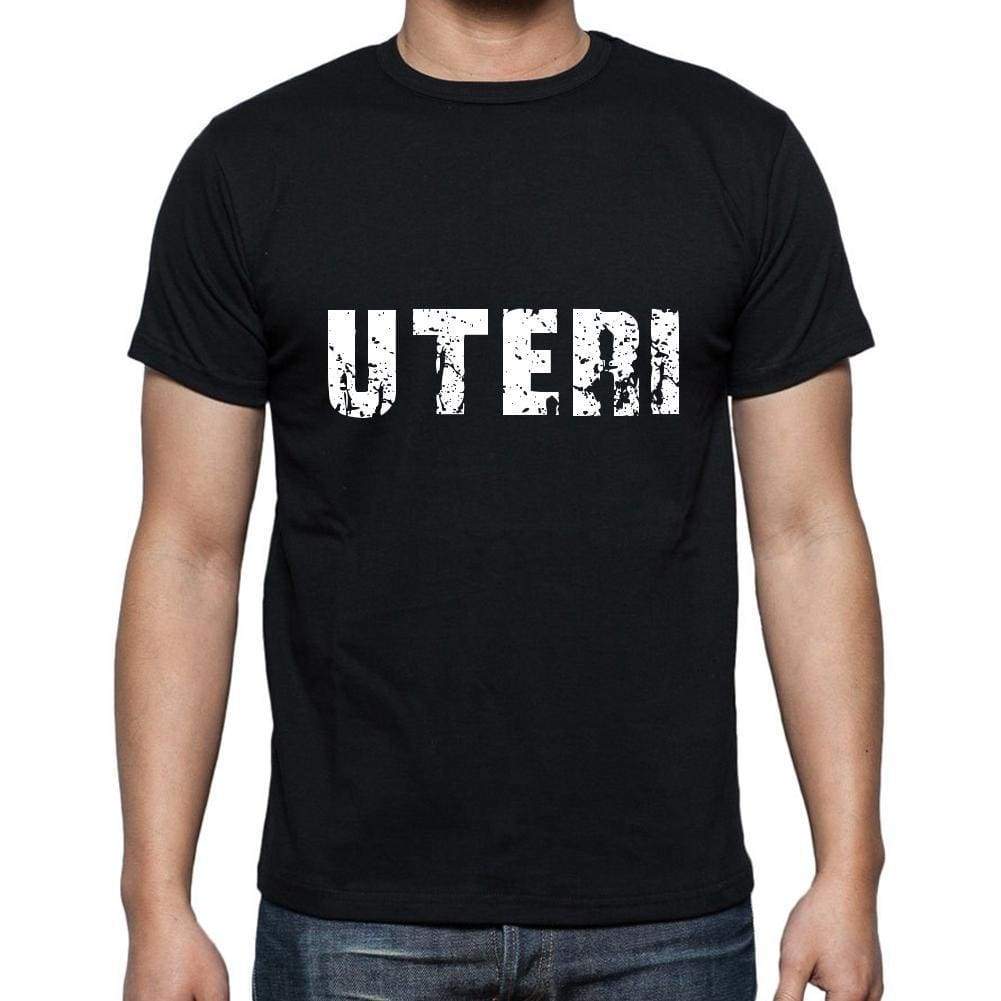 uteri Men's Short Sleeve Round Neck T-shirt , 5 letters Black , word 00006 - Ultrabasic