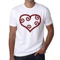 Tee-shirt Valentine Red Maori Heart pour homme, blanc, 100% coton 00156