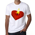 Valentine's Candle Men's tee, White, 100% Cotton 00156