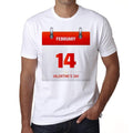 Valentinstagskalender Herren-T-Shirt, Weiß, 100 % Baumwolle 00156
