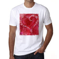 Valentinstagsblumen Herren-T-Shirt, Weiß, 100 % Baumwolle 00156