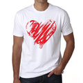 Valentinstag-Herz-Herren-T-Shirt, Weiß, 100 % Baumwolle 00156