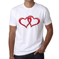 Valentine's interlaced hearts Men's tee, White, 100% Cotton 00156
