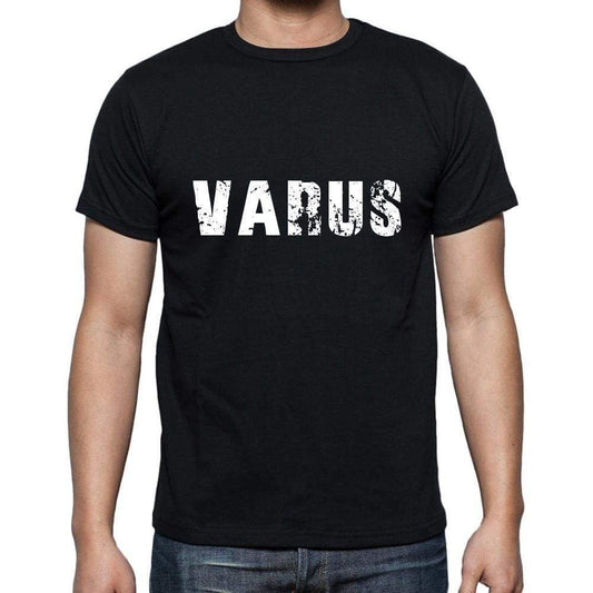 varus Men's Short Sleeve Round Neck T-shirt , 5 letters Black , word 00006 - Ultrabasic