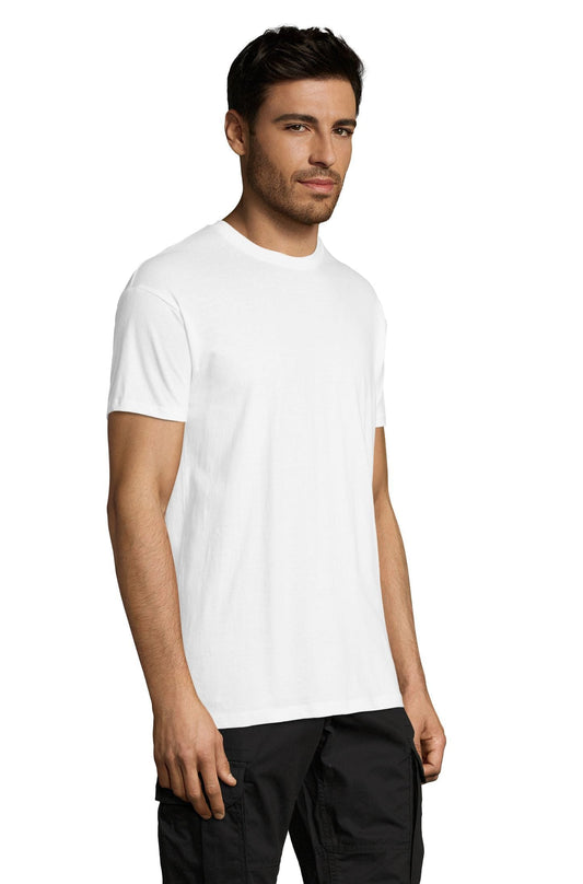Simple Order Custom Men's Crew Neck T-shirt Your multicolor design on the t-shirt color of your choice (43 colors)