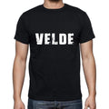 velde Men's Short Sleeve Round Neck T-shirt , 5 letters Black , word 00006
