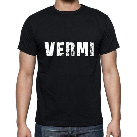 Vermi Mens Short Sleeve Round Neck T-Shirt 5 Letters Black Word 00006 - Casual