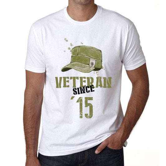 Veteran Since 15 Mens T-Shirt White Birthday Gift 00436 - White / Xs - Casual