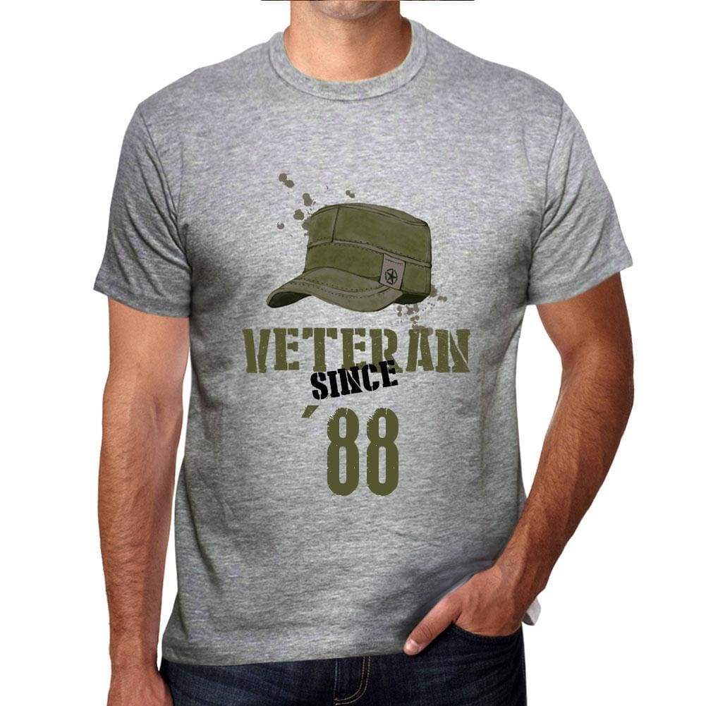 Veteran Since 88 Mens T-Shirt Grey Birthday Gift 00435 - Grey / S - Casual