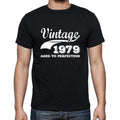 Vintage 1979 aged to perfection, Black Men's Short Sleeve Round Neck T-shirt 00100