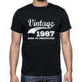 Vintage 1987 aged to perfection, Black Men's Short Sleeve Round Neck T-shirt 00100