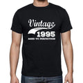 Vintage 1995 aged to perfection, Black Men's Short Sleeve Round Neck T-shirt 00100