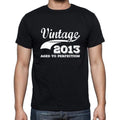 Vintage 2013 aged to perfection, Black Men's Short Sleeve Round Neck T-shirt 00100