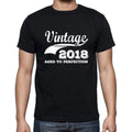Vintage 2018 aged to perfection, Black Men's Short Sleeve Round Neck T-shirt 00100