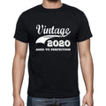 Vintage 2020 aged to perfection, Black Men's Short Sleeve Round Neck T-shirt 00100
