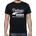Vintage 2024 aged to perfection, Black Men's Short Sleeve Round Neck T-shirt 00100
