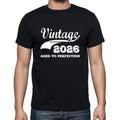 Vintage 2026 aged to perfection, Black Men's Short Sleeve Round Neck T-shirt 00100