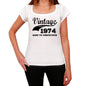 Vintage Aged To Perfection 1974 White Womens Short Sleeve Round Neck T-Shirt Gift T-Shirt 00344 - White / Xs - Casual