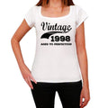 Vintage Aged To Perfection 1998, White, Women's Short Sleeve Round Neck T-shirt, gift t-shirt 00344