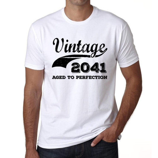 Vintage Aged To Perfection 2041 White Mens Short Sleeve Round Neck T-Shirt Gift T-Shirt 00342 - White / S - Casual
